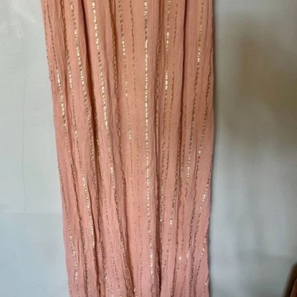 Women's Peach V-Neck Maxi Dress - Picture 8 of 10